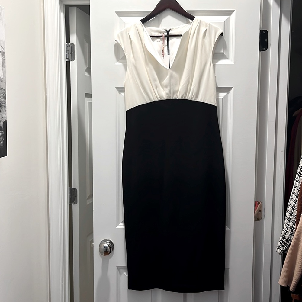 Ted Baker Black and White Midi Dress
